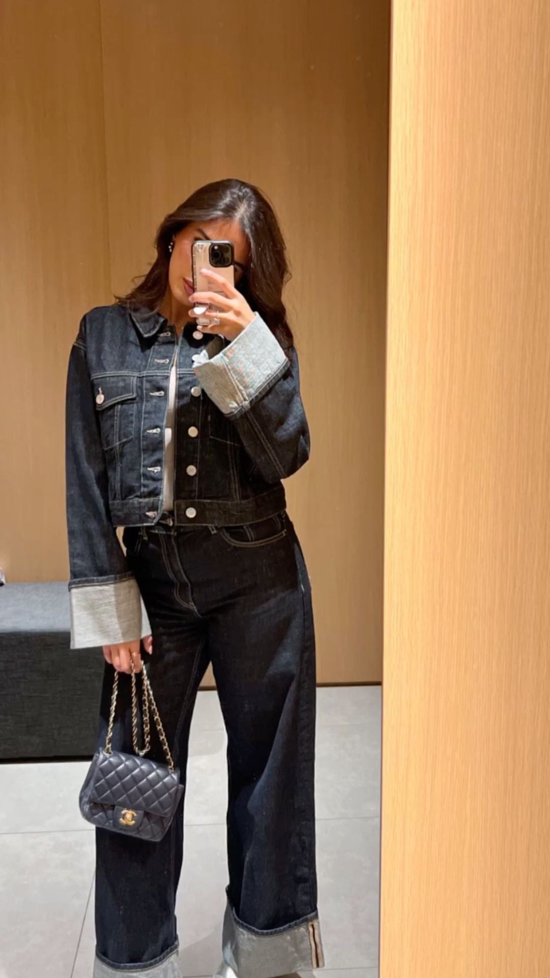 Averine – Denim Set met Blouse & Straight Leg Jeans, Trendy Double Denim