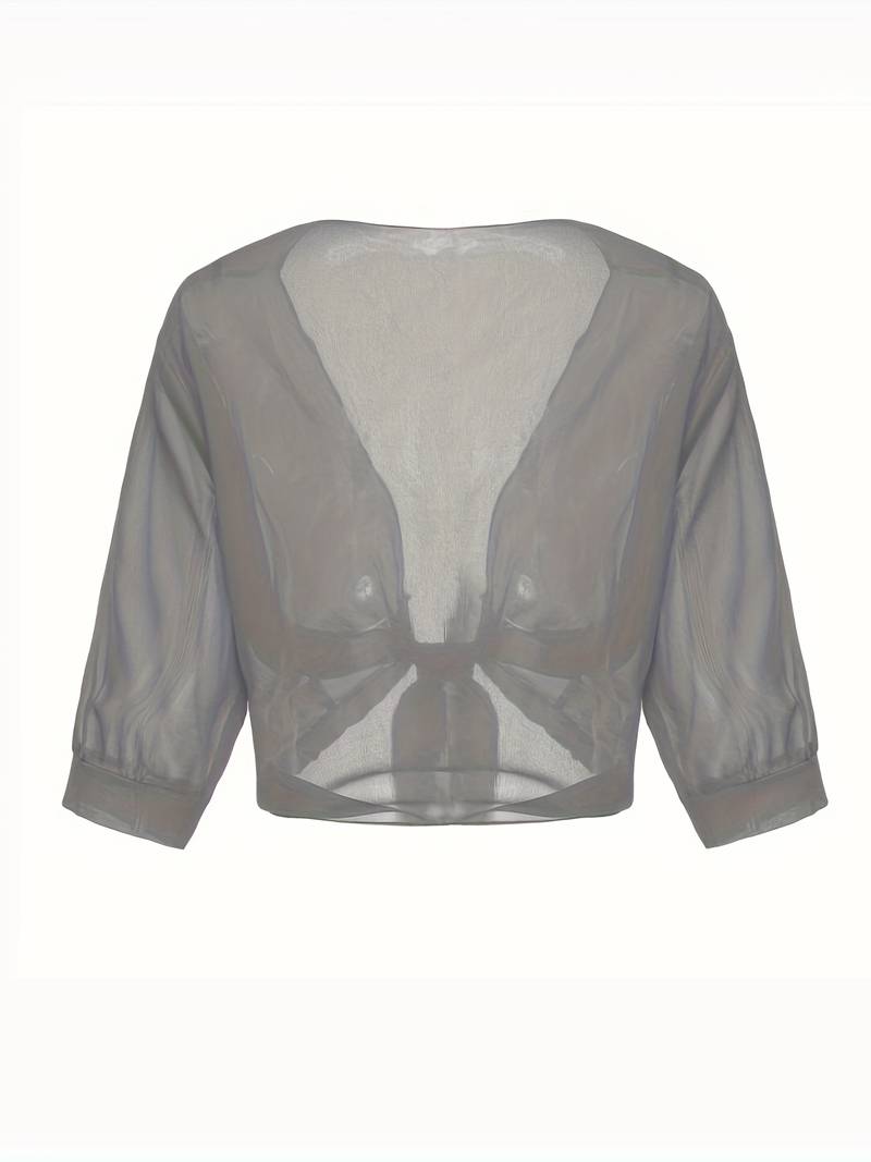 Lunaria - Lichte Blouse met Open Voorkant in Verfrissende Pasteltinten voor een Elegante Lenteoutfit