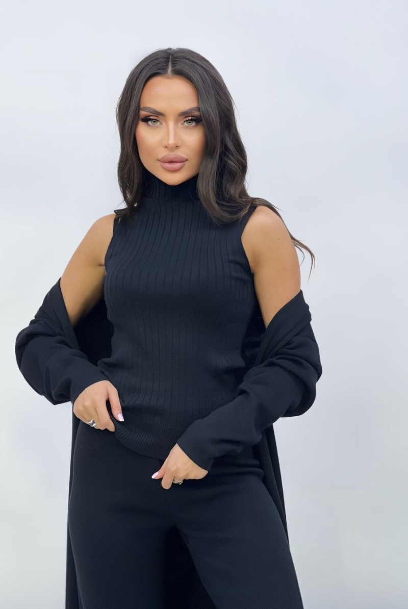 Solenne – 3-Delige Gebreide Co-ord Set met Luxe Comfort en Tijdloze Elegantie