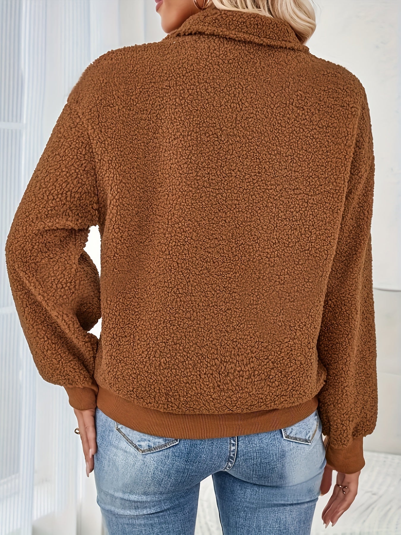 Elora Soft Fleece Half-Zip Sweater – Elegante Warmte & Tijdloos Comfort