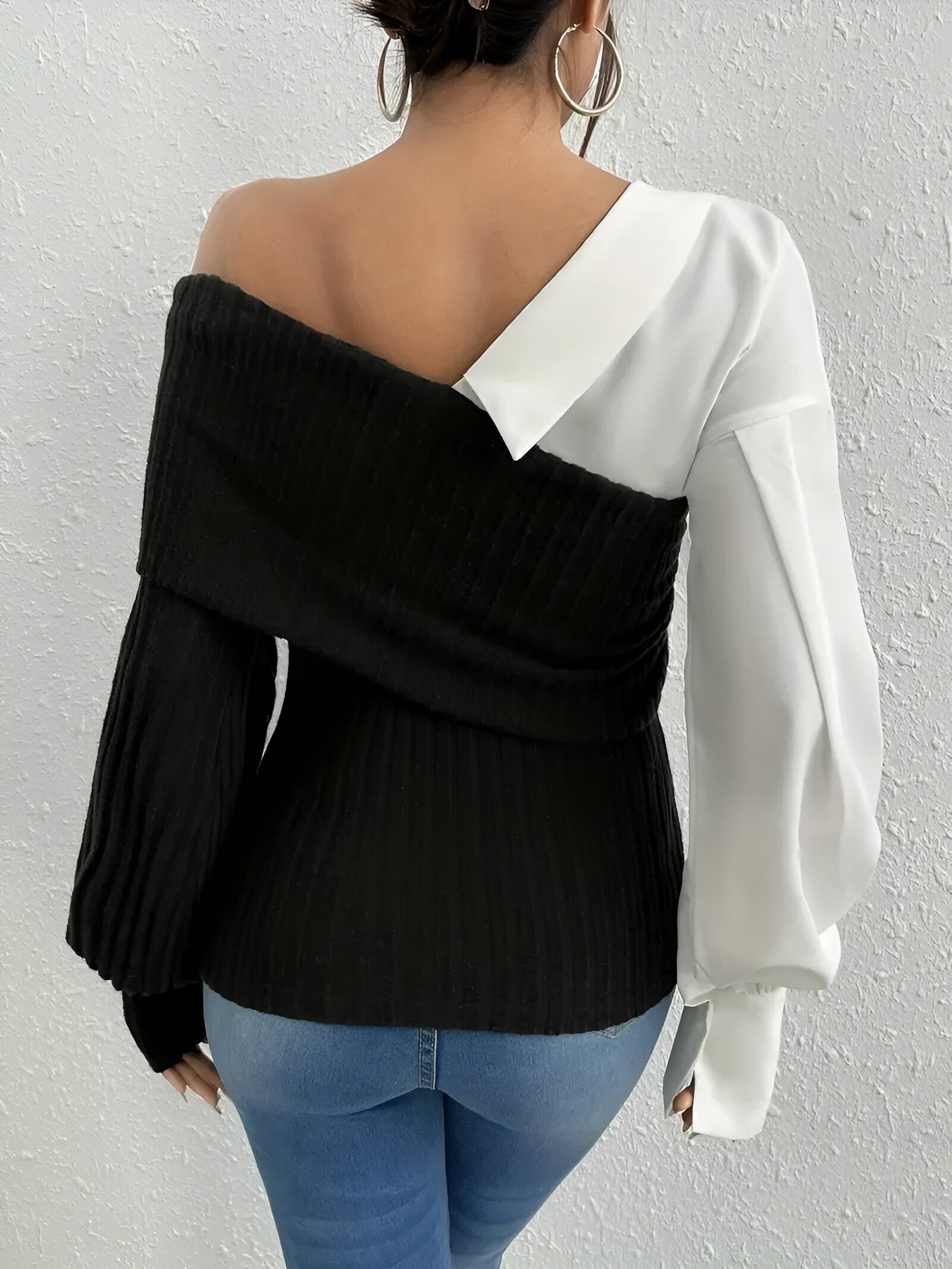 Solenne One-Shoulder Knit Top – elegante asymmetrische gebreide top voor elke gelegenheid