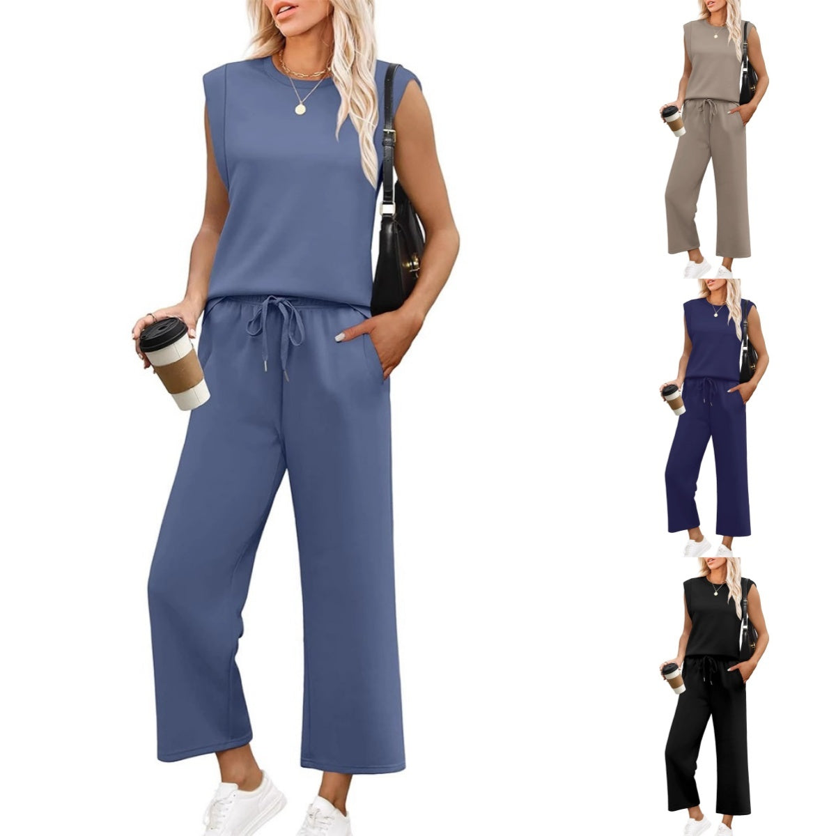 Lunivelle – Elegante dames loungewear set met top en wide-leg broek