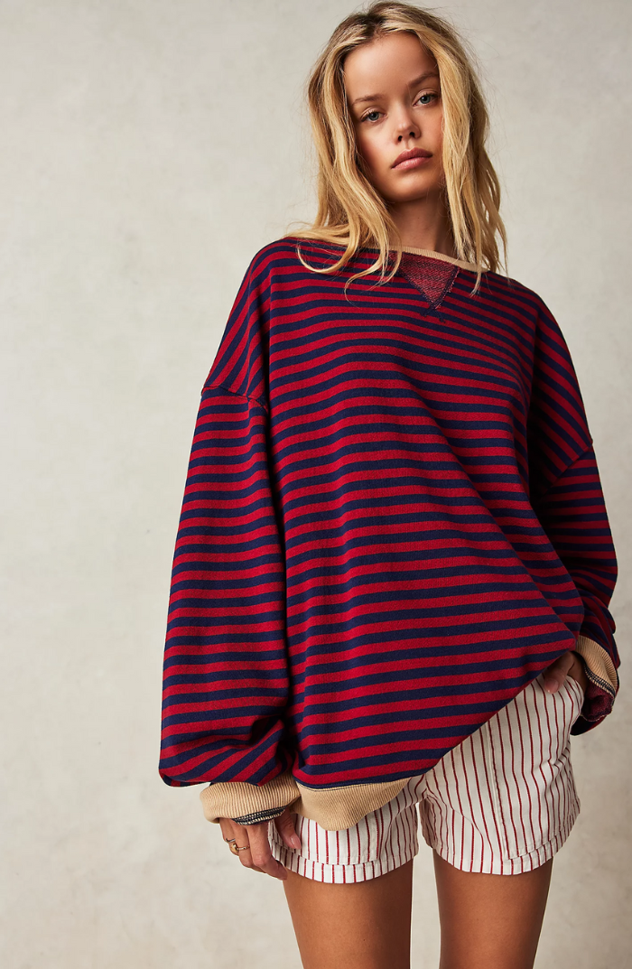 Aveline Gestreepte Oversized Trui voor Dames – Comfort, Stijl & Tijdloze Elegantie