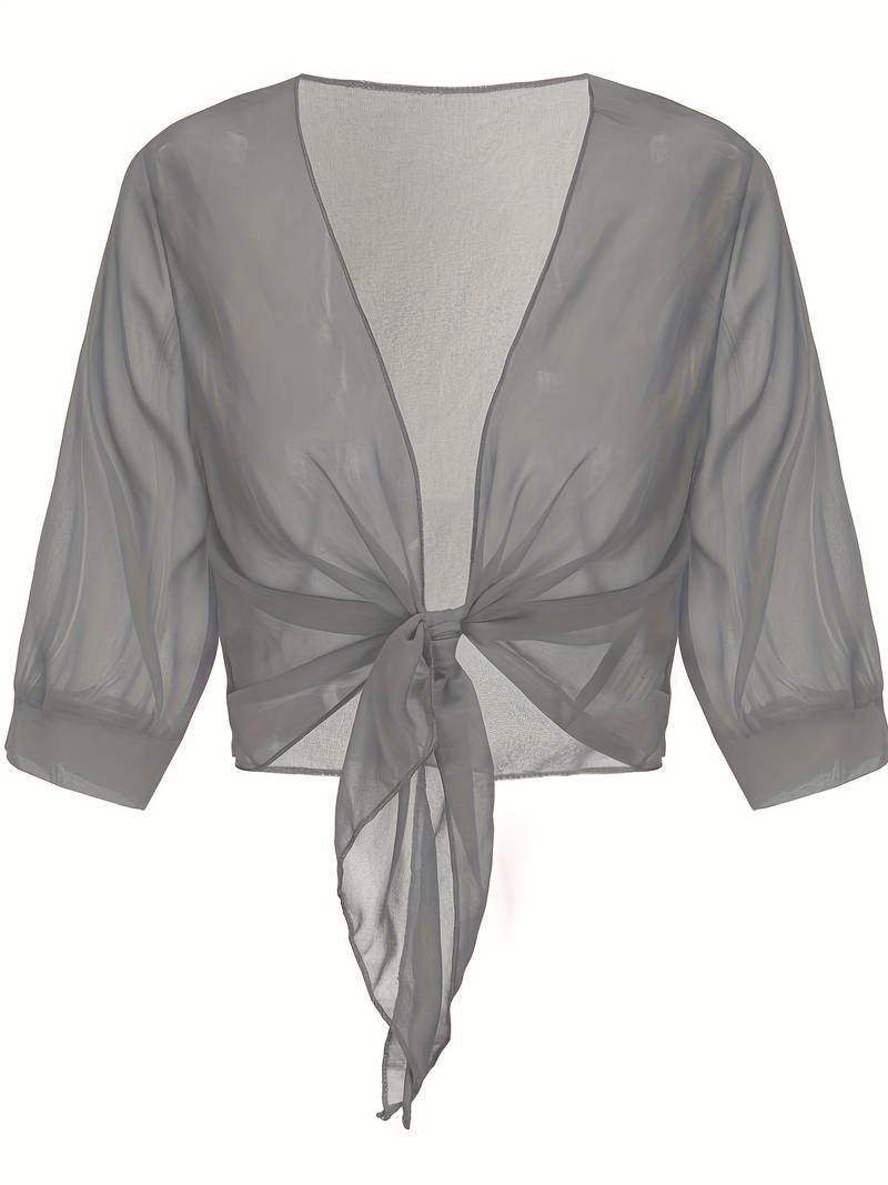 Lunaria - Lichte Blouse met Open Voorkant in Verfrissende Pasteltinten voor een Elegante Lenteoutfit