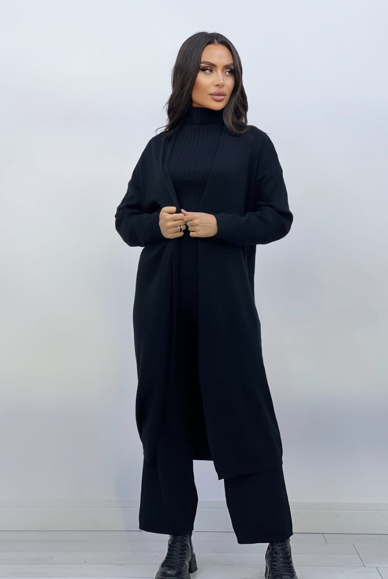 Solenne – 3-Delige Gebreide Co-ord Set met Luxe Comfort en Tijdloze Elegantie