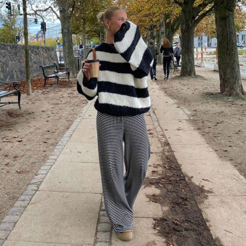 Elisanya – Gestreepte dames loungebroek met stretch