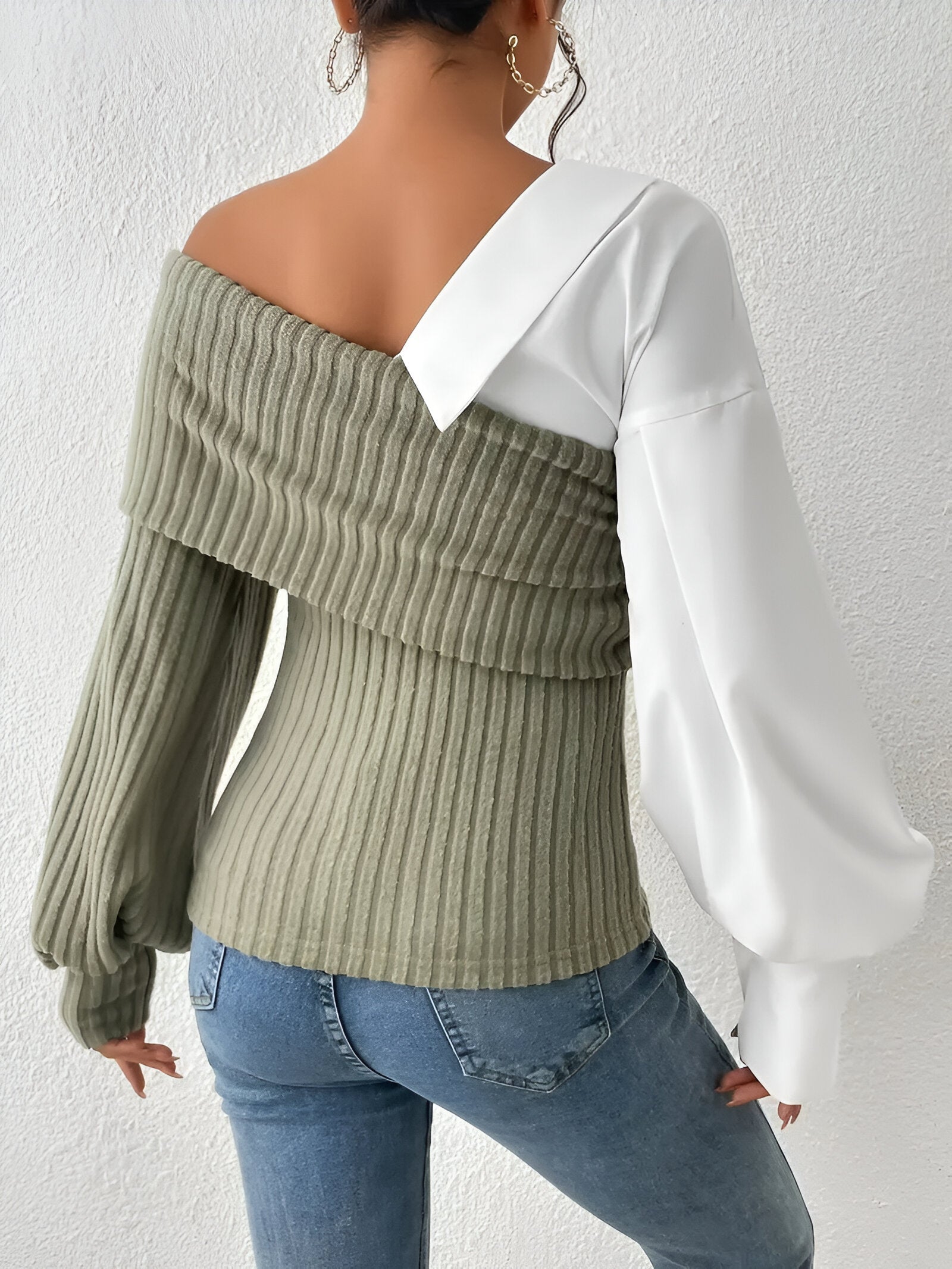 Solenne One-Shoulder Knit Top – elegante asymmetrische gebreide top voor elke gelegenheid
