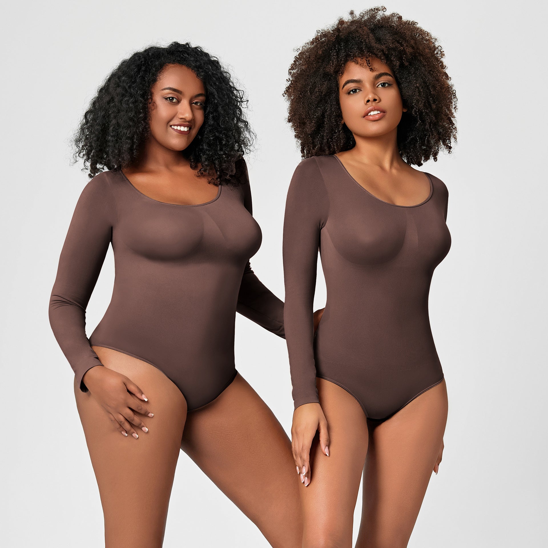Naadloze Shapewear Bodysuit met Lange Mouwen