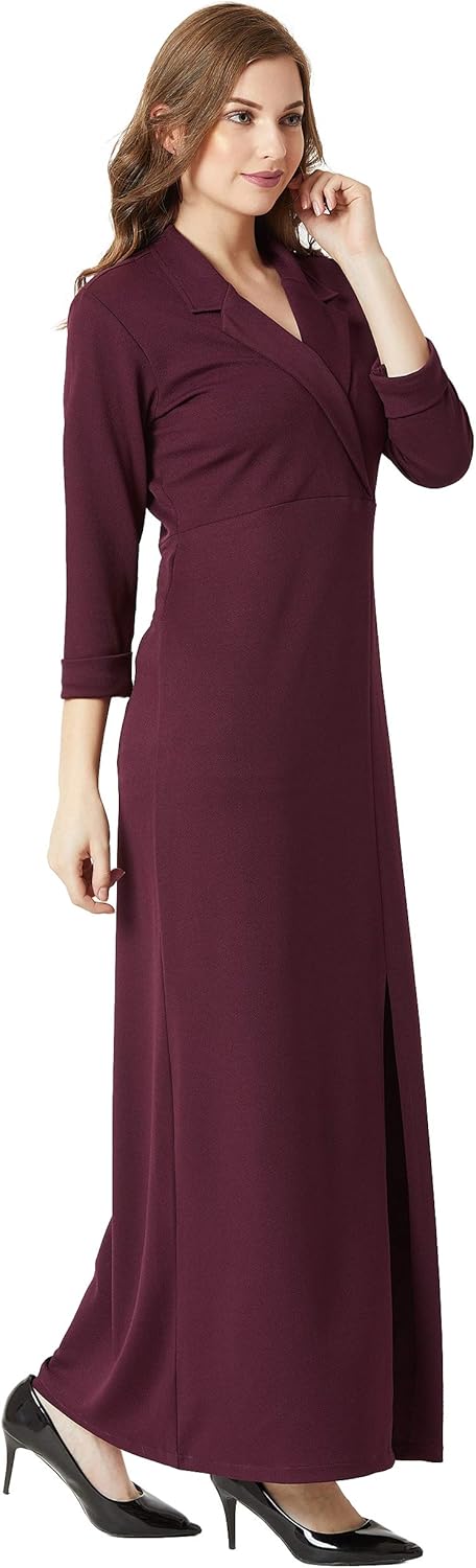 Maelis Bordeaux Maxi-Jurk – Tijdloze Elegantie met Moderne Allure