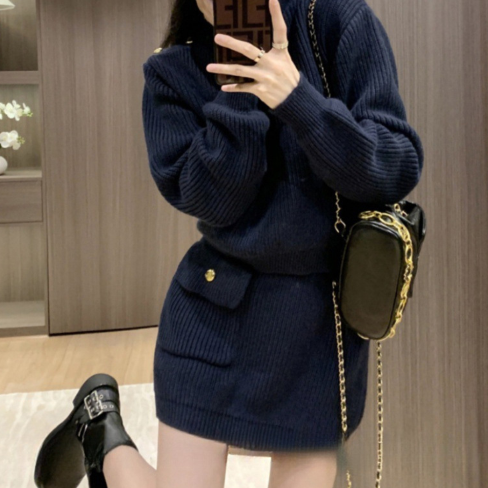 Lunaria – Tweedelige dames set met zachte knitwear en elegante pasvorm