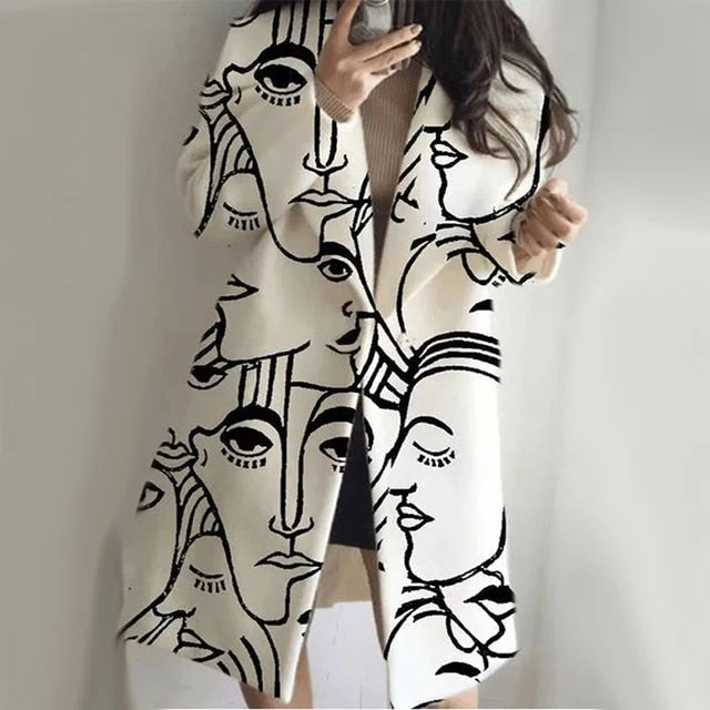 Isabelle Long Coat – elegante damesmantel met reverskraag en tijdloos silhouet