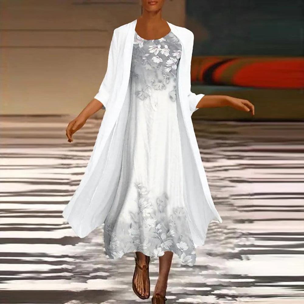 Elandira – Elegante damesjurk met bijpassend blousejasje voor een complete, verfijnde look