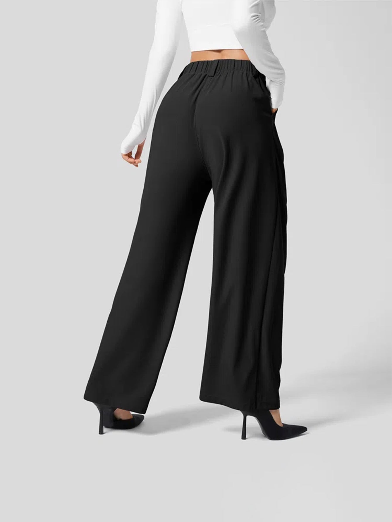 Veyora – Elegante Comfortbroek met Hoge Taille en Praktische Zakken