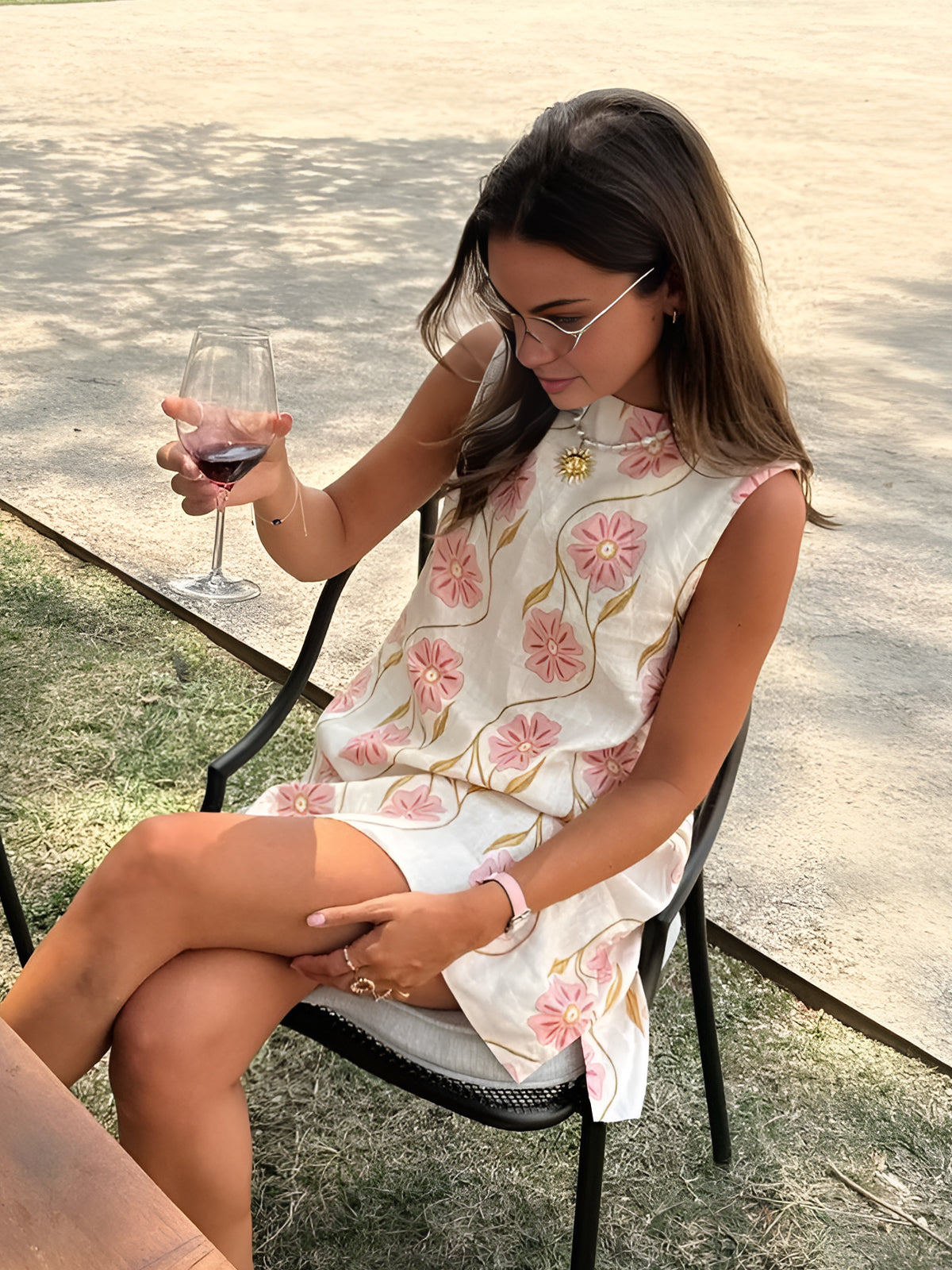 Mouwloze dames zomerjurk in A-lijn van linnenmix – licht en ademend