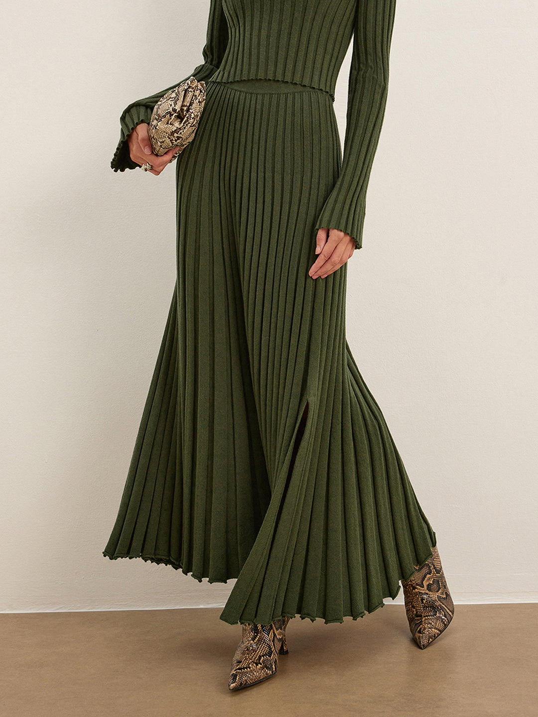 Néola Ribbelset – Tijdloze Elegantieset met Maxi-Rok