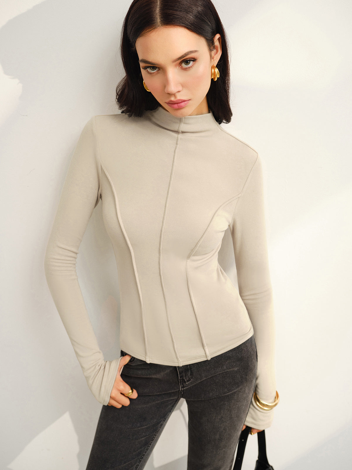 Serena Warm Jersey Top – Zachte Luxe voor Koude Dagen