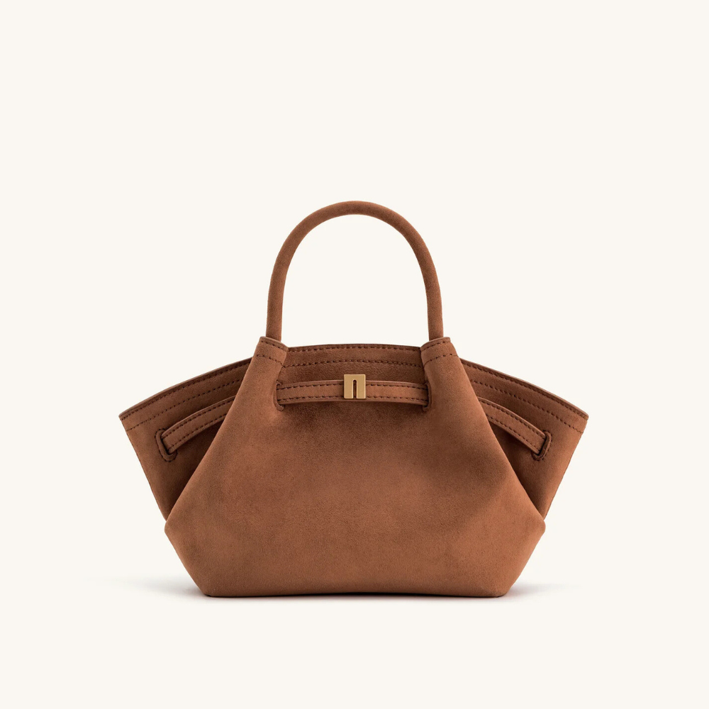 Calista Mini Tote van Vegan Suède – Tijdloze Elegantie in Compact Design
