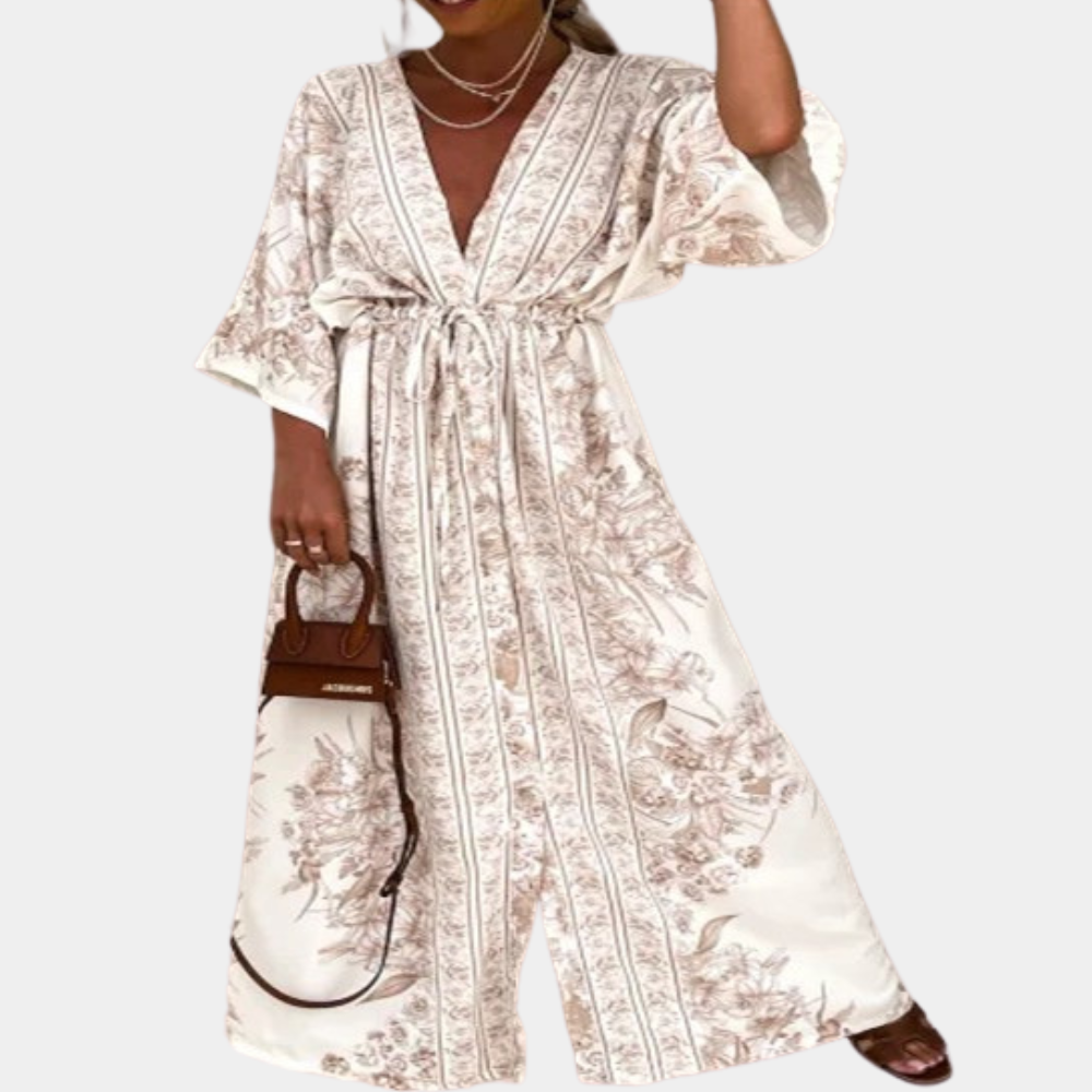 Adelira – Luchtige Zomerjurk met Wijde Mouwen en Elegante Valling