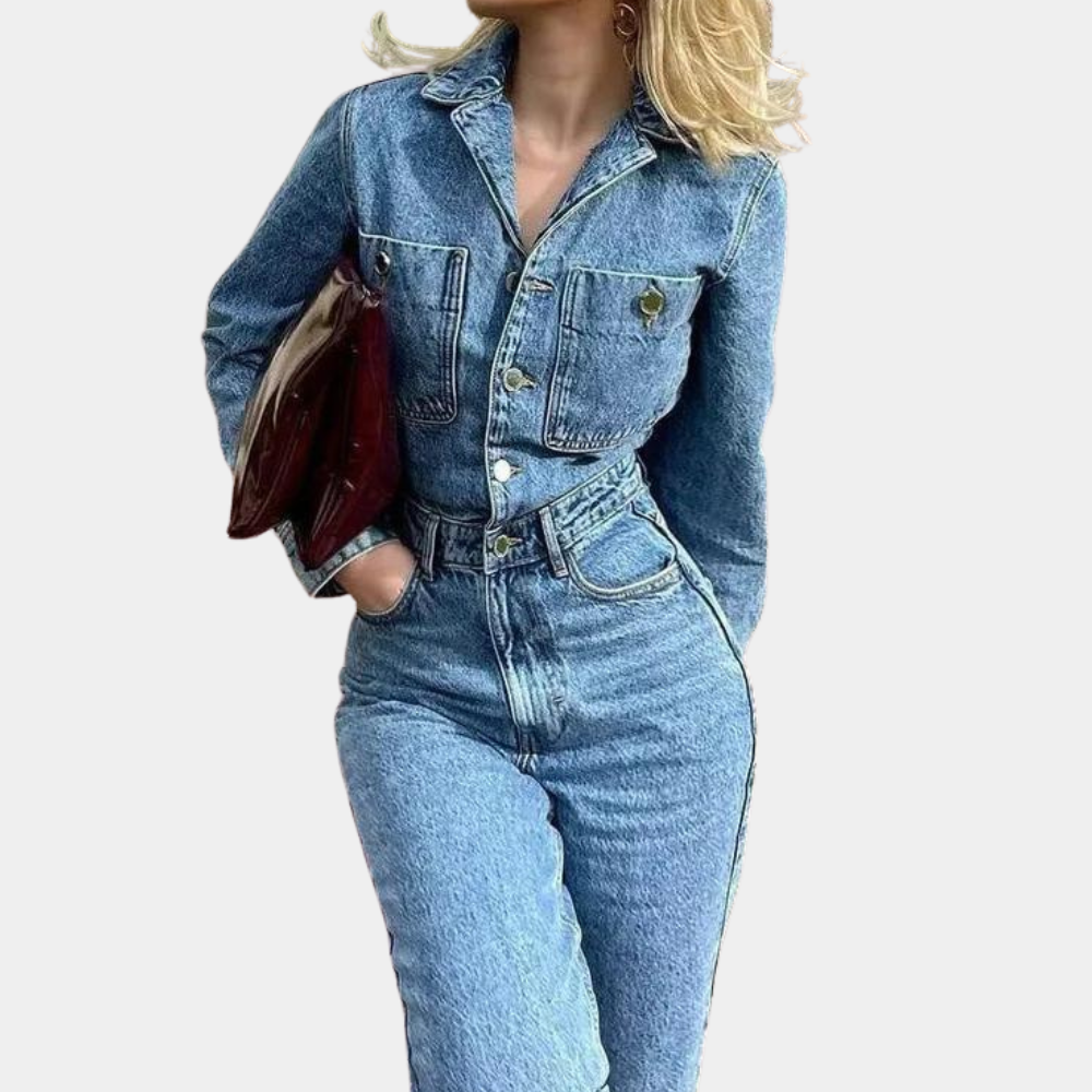 Alveryn – stijlvolle damesjumpsuit met wijde pijpen en elegante pasvorm