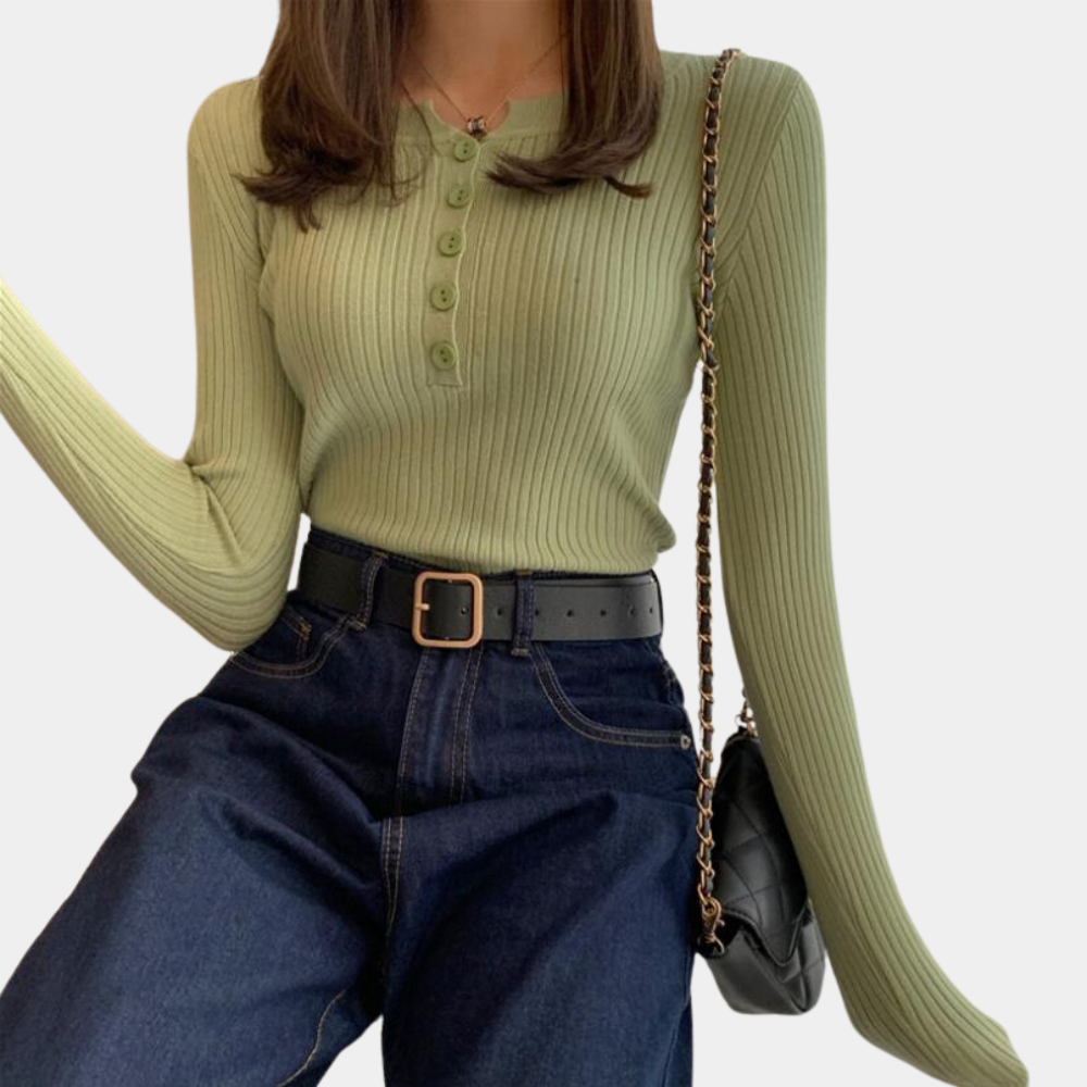 Selvina – Stretchy Geribde Damestrui met Elegante Vrouwelijke Pasvorm