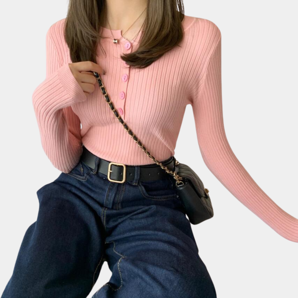 Selvina – Stretchy Geribde Damestrui met Elegante Vrouwelijke Pasvorm