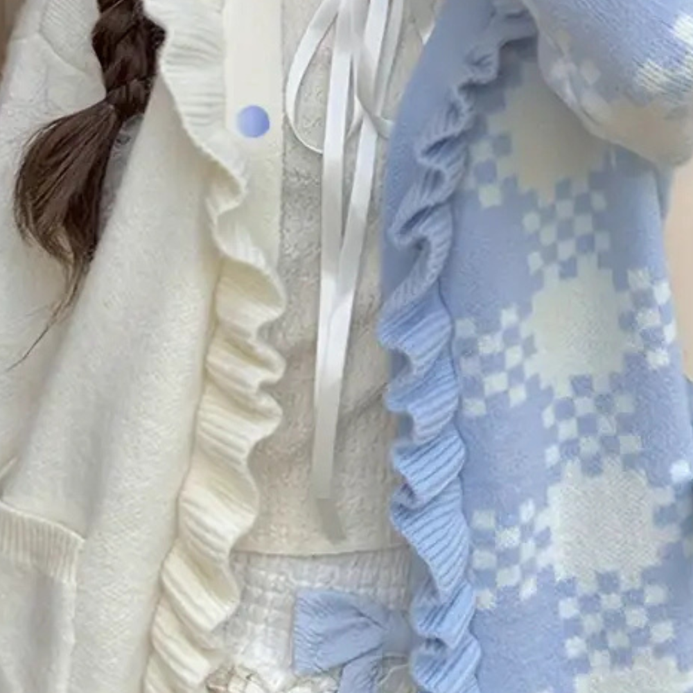 Elowen – Dames Cardigan met Ruitenprint en Patchwork Details