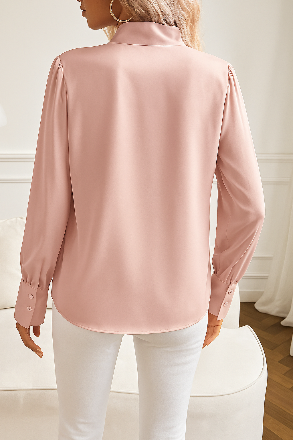 Elviera Satijnen Blouse – Tijdloze Elegant met een Verfijnde Twist