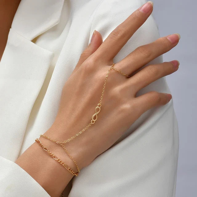 Aurelia Hand Chain – Verfijnde Elegantielijn in Goud