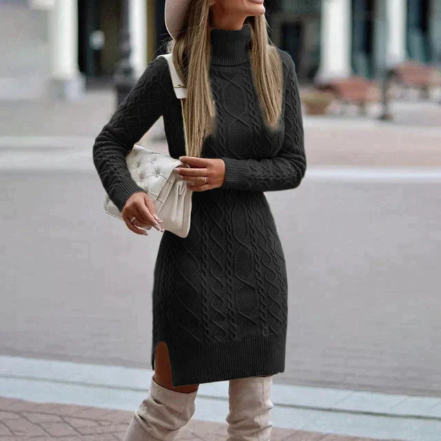 Avelora Gebreide Winterjurk – Warme en Elegante Damesjurk voor Herfst en Winter