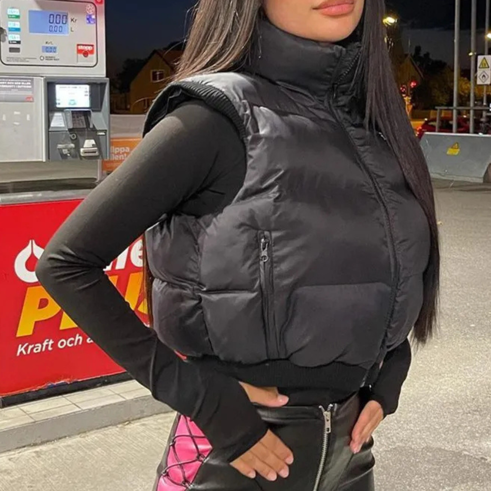 MIRA - Warm en Stijlvol Gevoerd Vest voor Dames in Zwart