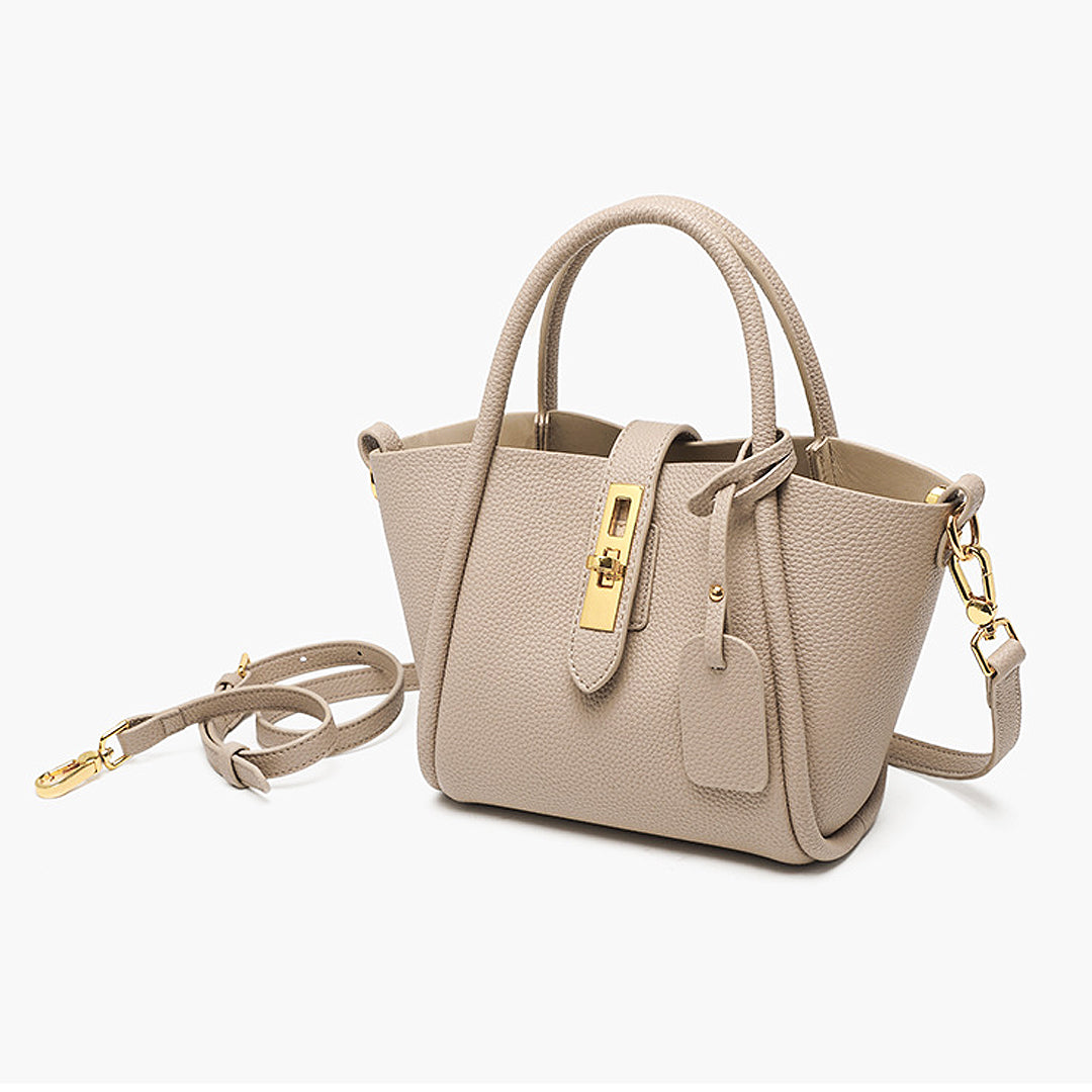 Averine – Dames Bucket Bag van Leer met Gouden Sluiting, Elegant & Tijdloos Design