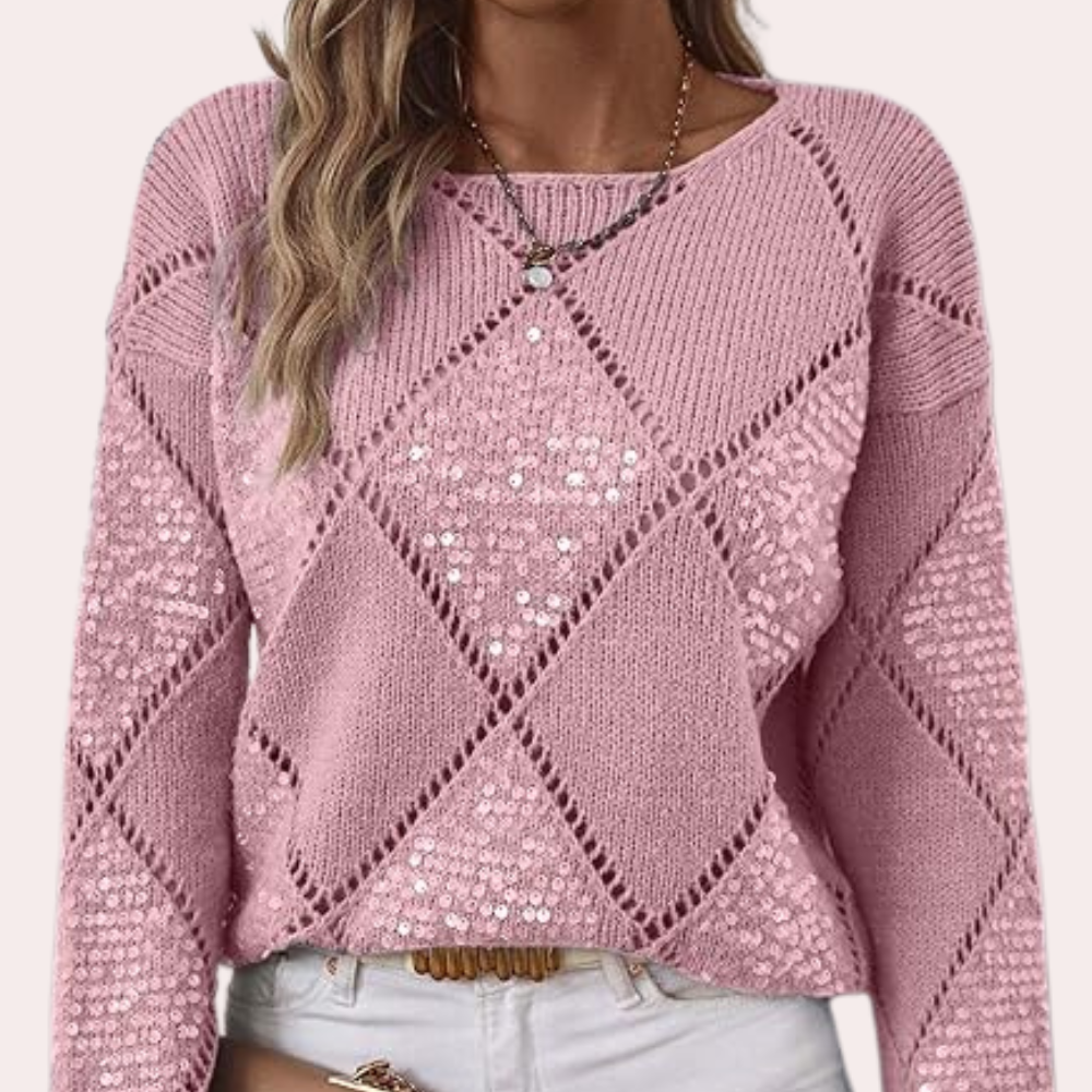 MIRELLA – Elegante Pailletten Trui met Relaxte Pasvorm voor Dames