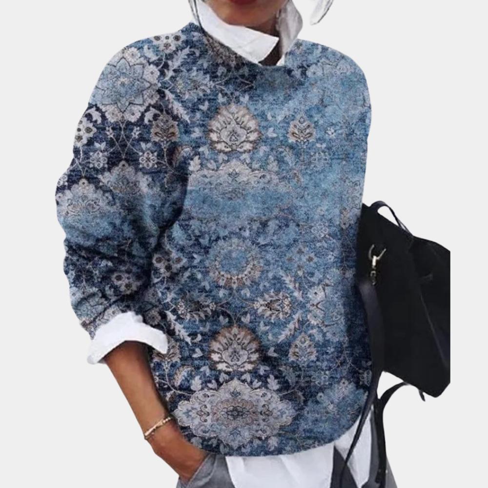 Noa Sweater – Stijlvolle damestrui met trendy print en comfy fit