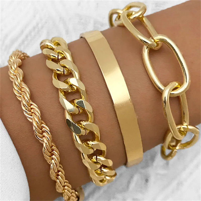 Aurélie Bracelet Set – Tijdloze Luxe in Gouden Harmonie