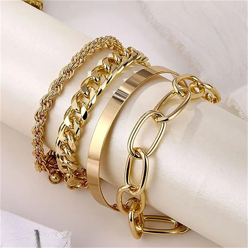 Aurélie Bracelet Set – Tijdloze Luxe in Gouden Harmonie