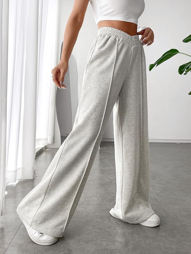 Valoria – Dames Wide Leg Joggingbroek met Hoge Taille, Comfortabel & Trendy