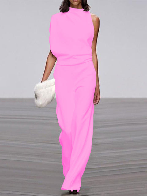 Alyra — One-Shoulder Jumpsuit met Wijde Pijpen | Elegant & Comfortabel