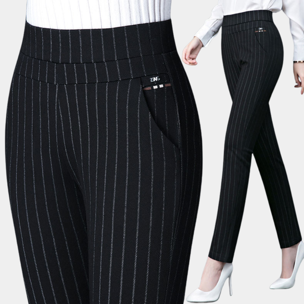 Vivienne Stretch – Zwarte high-waist broek met flatterende pasvorm
