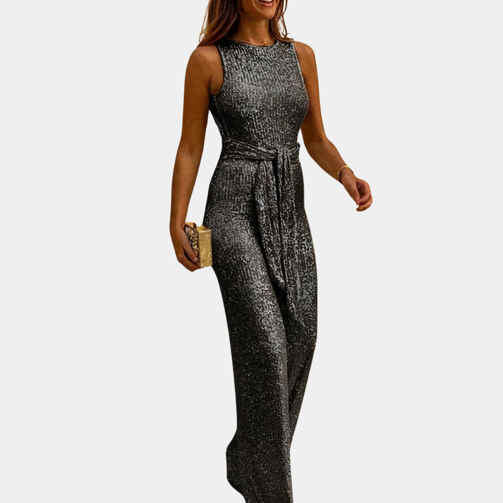 Alessia Jumpsuit – Elegante glitter jumpsuit voor feestelijke allure