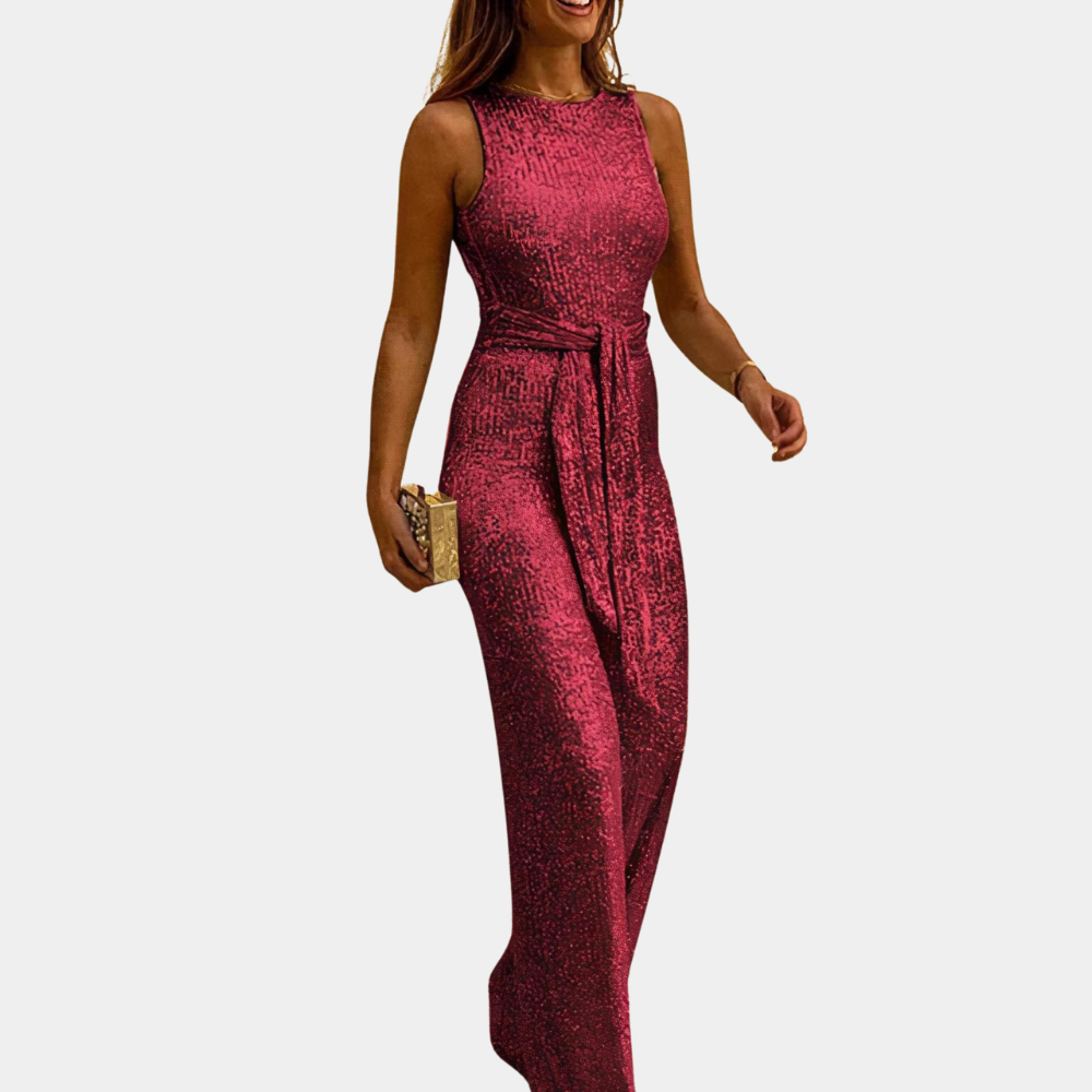 Alessia Jumpsuit – Elegante glitter jumpsuit voor feestelijke allure