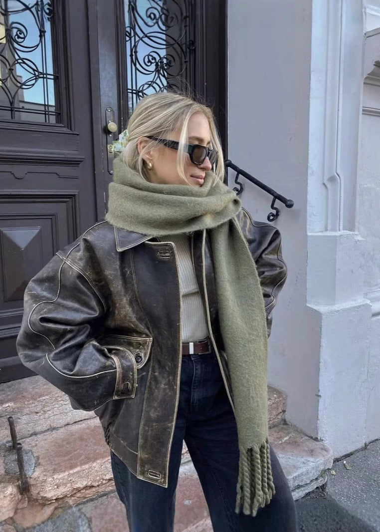 Marisol Vintage Jacket – Tijdloze Stoerheid in Vegan Leer