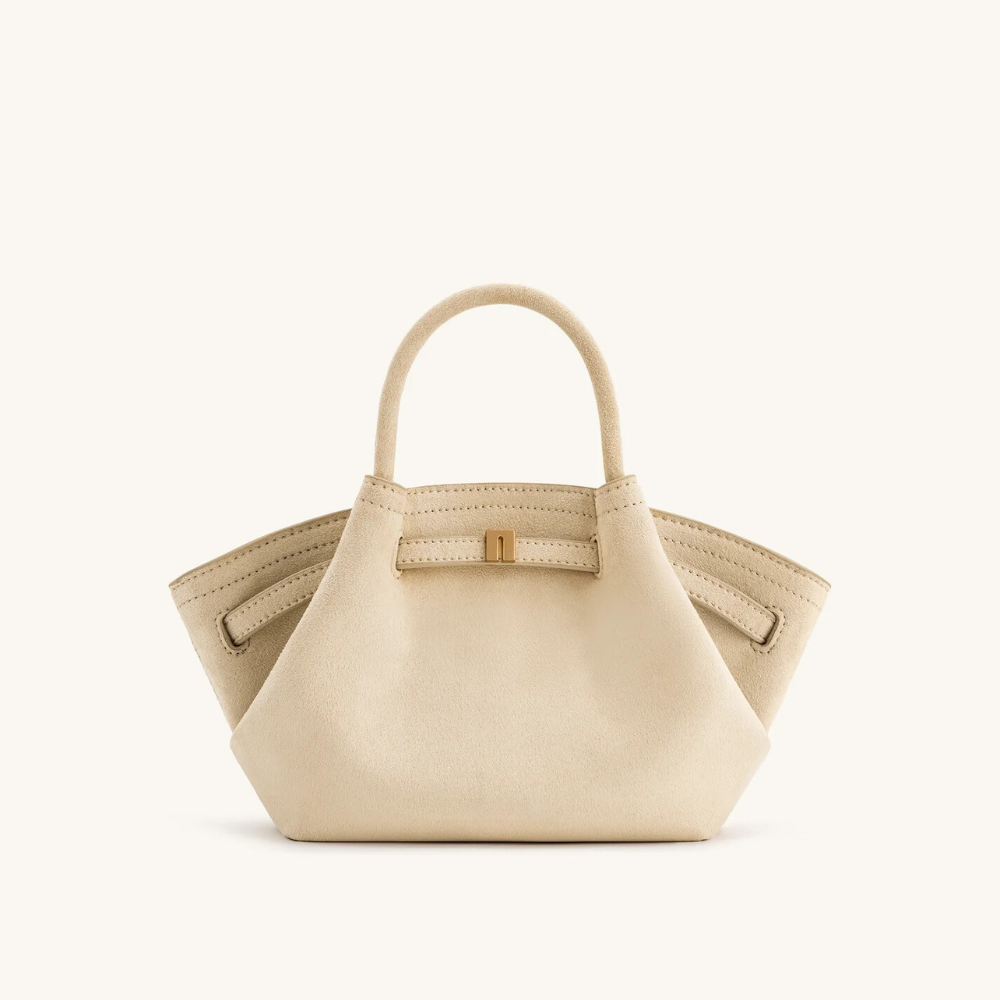 Calista Mini Tote van Vegan Suède – Tijdloze Elegantie in Compact Design