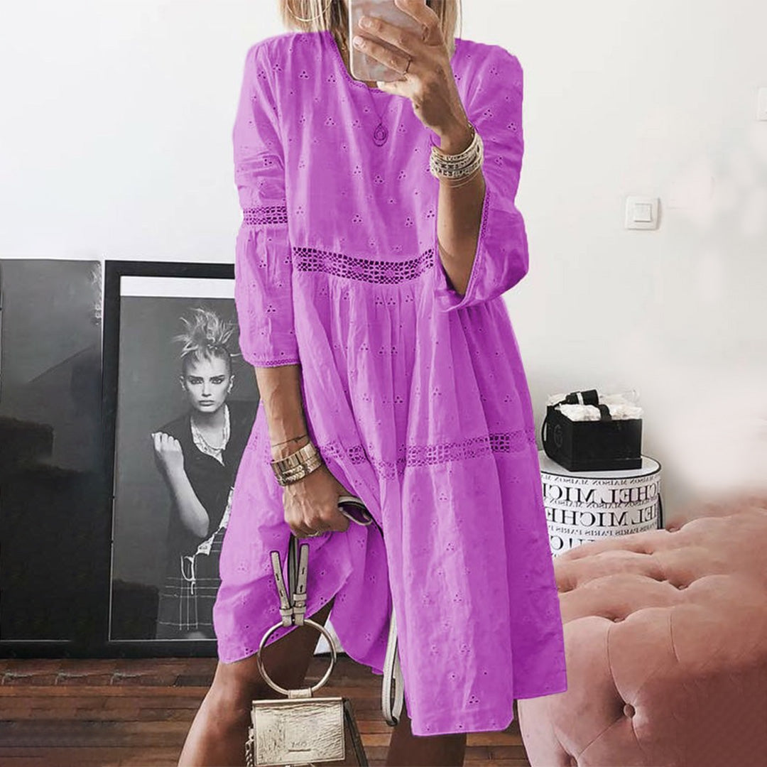 Caelina – Kanten Zomerjurk met Comfortabele Pasvorm en Verfijnde Details