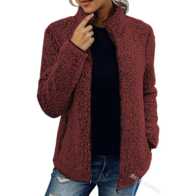 Noelle – Luxe Fleece Jacket met Tijdloze Elegantie en Zachte Warmte