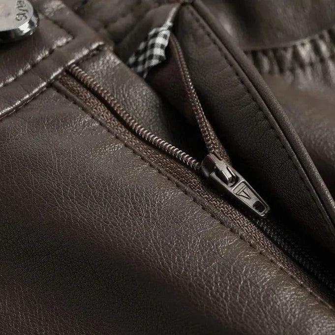 Ariane Wide-Leg Faux Leather Pants – Moderne Luxe met een Stijlvolle Twist