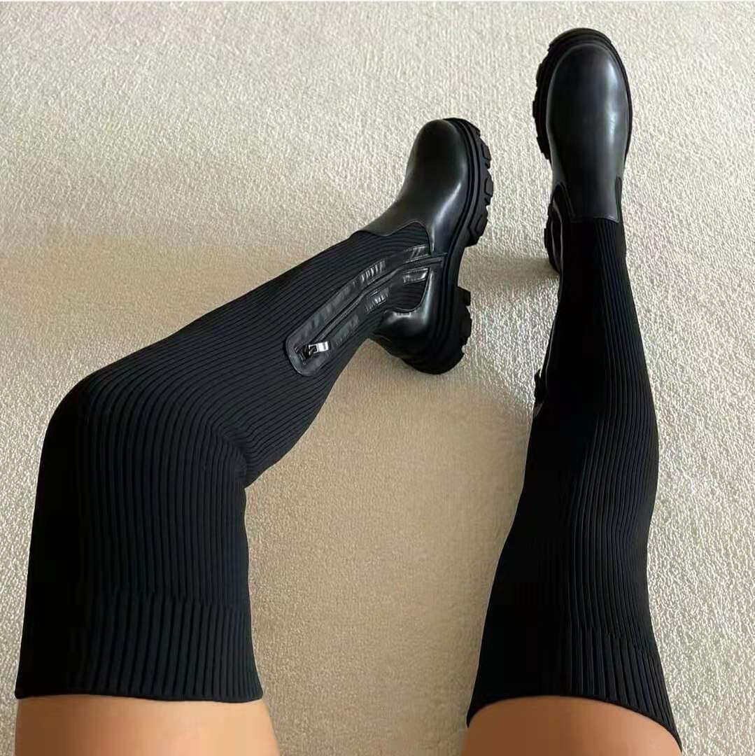 Selene Over-the-Knee Sock Boots – Elegante Verfijning met Ultiem Comfort
