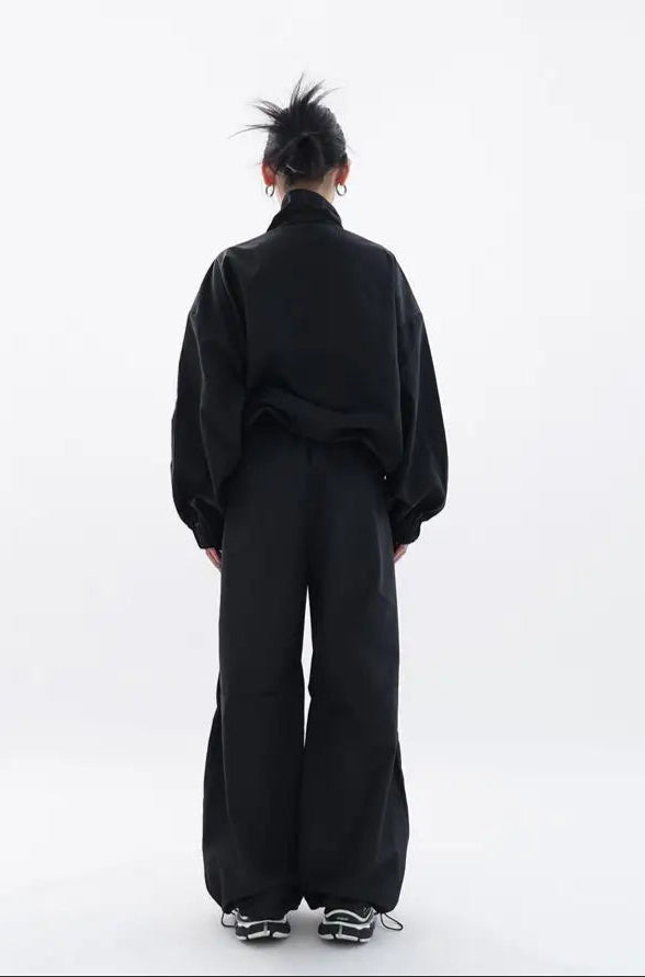 Ravena Set – Zwart Oversized Trainingspak met Moderne Pasvorm