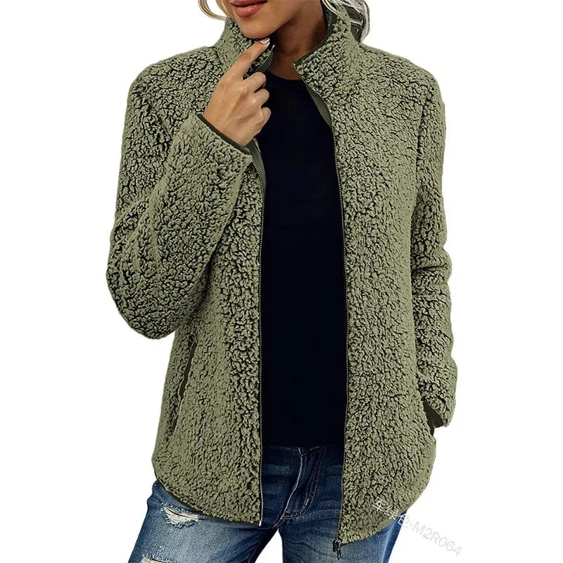 Noelle – Luxe Fleece Jacket met Tijdloze Elegantie en Zachte Warmte