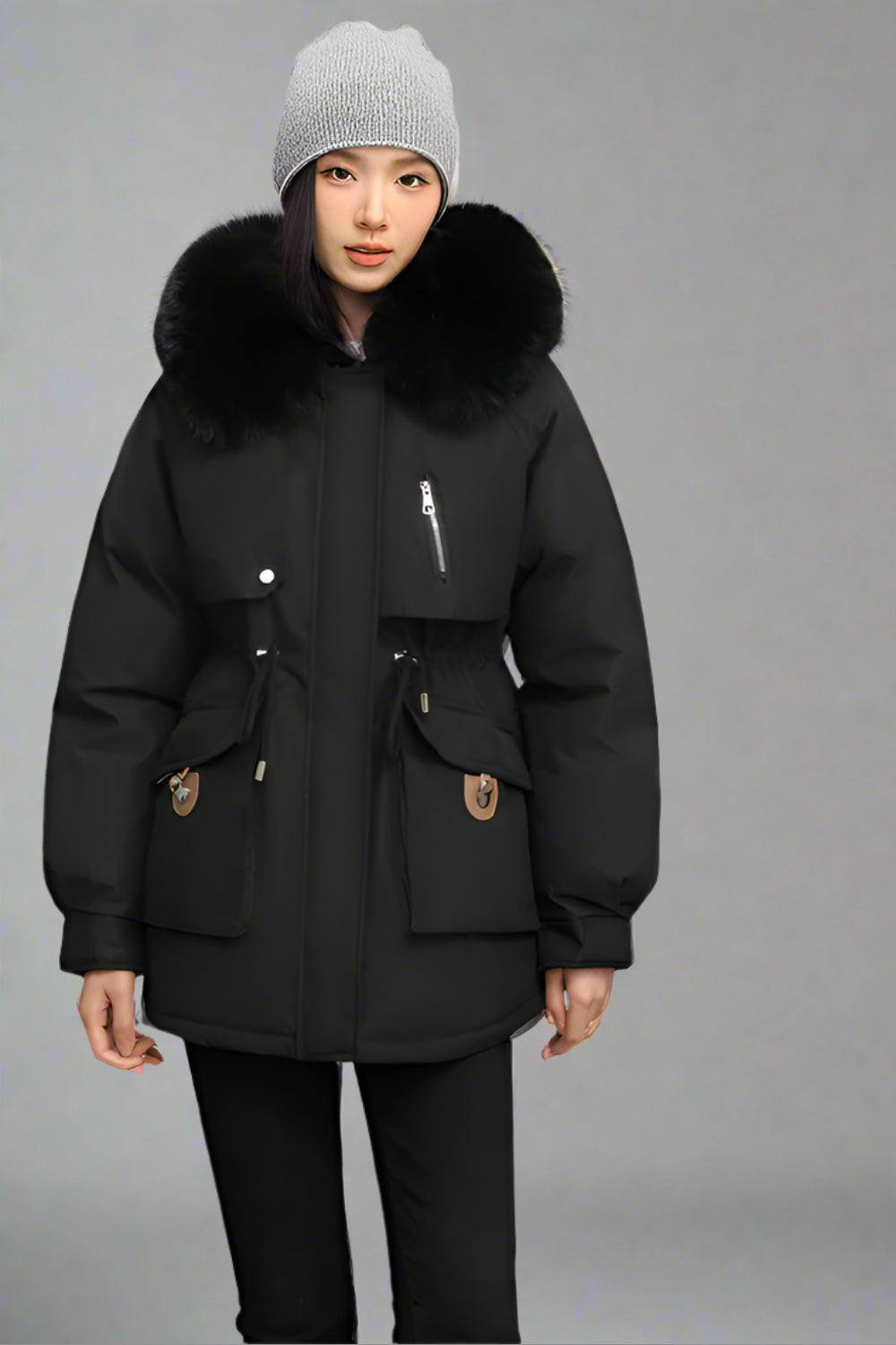 Coralia Parka – Luxe Fleece-Gevoerde Winterjas met Elegante Kraag
