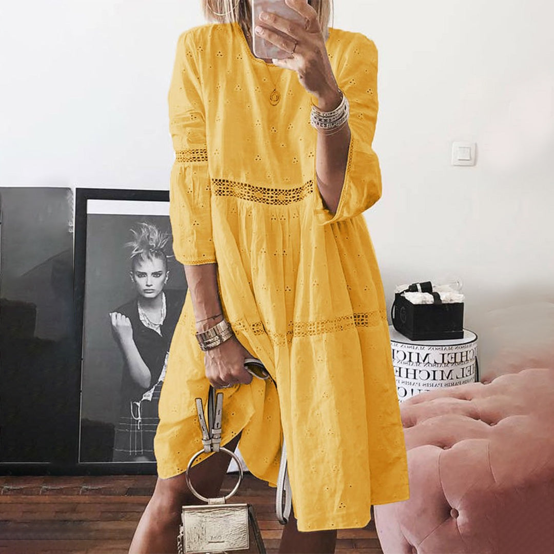 Caelina – Kanten Zomerjurk met Comfortabele Pasvorm en Verfijnde Details